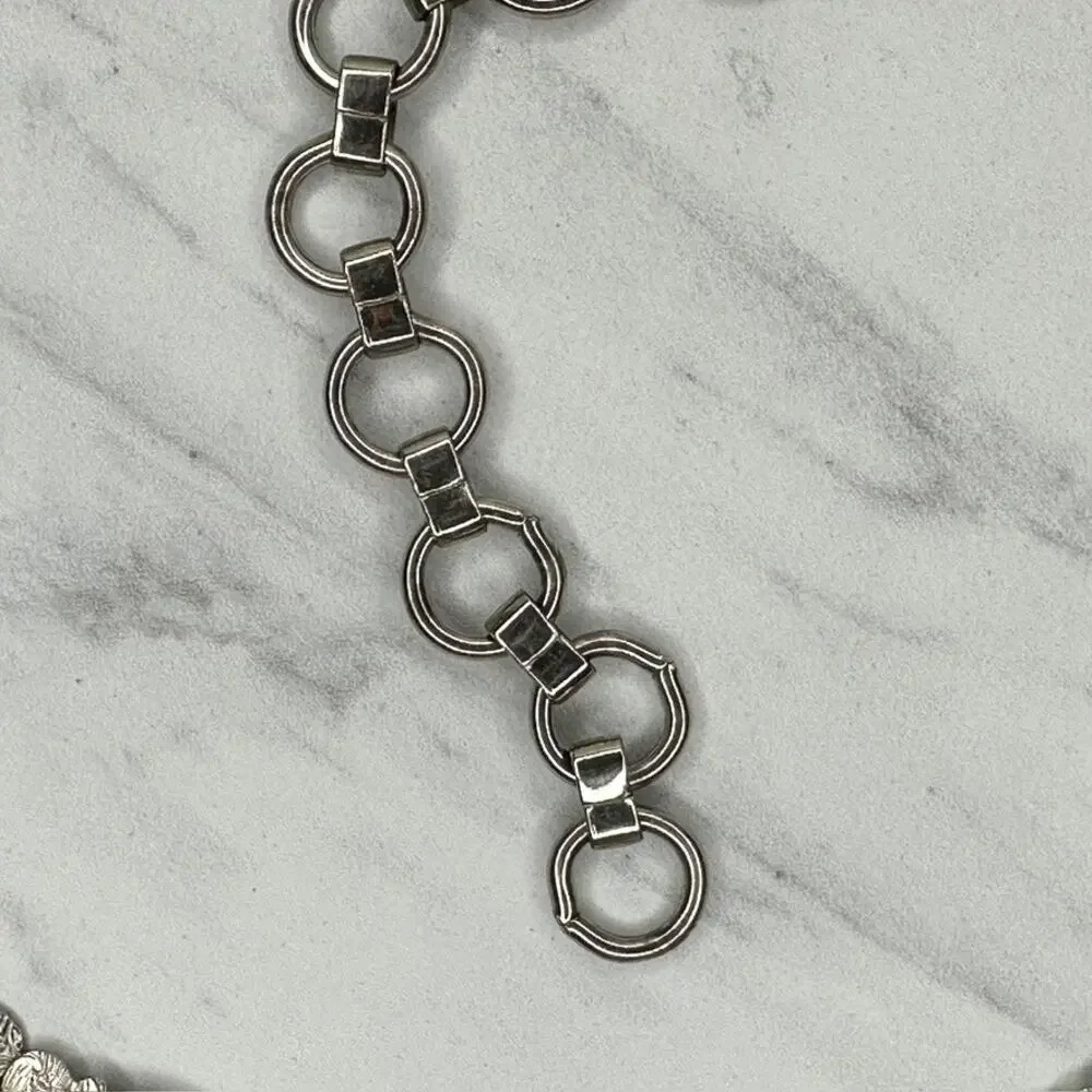Multicolor Cabochon Concho Silver Tone Chain Link Belt Small/Medium (S/M) Boho ✨ - Picture 11 of 11